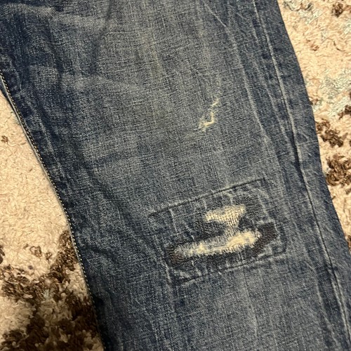 Polo Ralph Lauren Varick Slim Straight Jeans Distressed Patchwork Size 36x30 - Picture 8 of 11
