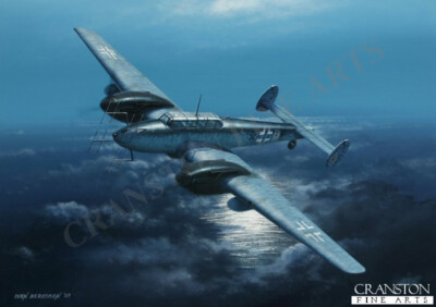Nachtjägerass signiert Luftfahrt Kunstdruck Messerschmitt Bf.110G4b/R3 7 Staffel