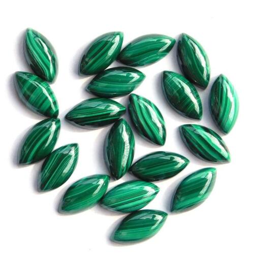 Malachite Calibrated Natural Marquise Cabochon 9X18mm To 10x32mm Loose Gemstone - Picture 1 of 5