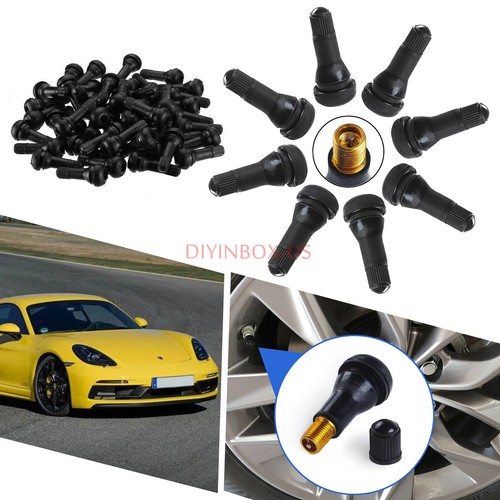 200pcs Car Auto TR 413 Short Rubber Tubeless Snap-In Tyre Tire Valve Stems Black - Picture 22 of 24