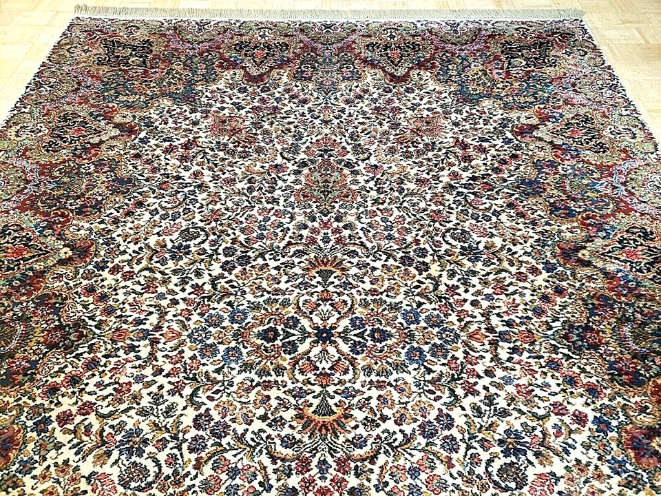 10x14 KARASTAN 742 IVORY FLORAL KIRMAN - 100% WOOL RUG EXCELLENT CONDITION! - Image 3 of 4