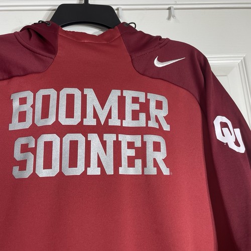 Nike OU Boomer Sooner Large Red Pullover Hoodie - Picture 2 of 7