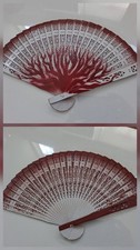 NEW Hand Painted Carved Wood Folding Fan - Custom Available -