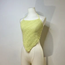 Y2K 100% Cotton Crochet Crop Top Fairycore Soft Girl Boho Women’s S/M