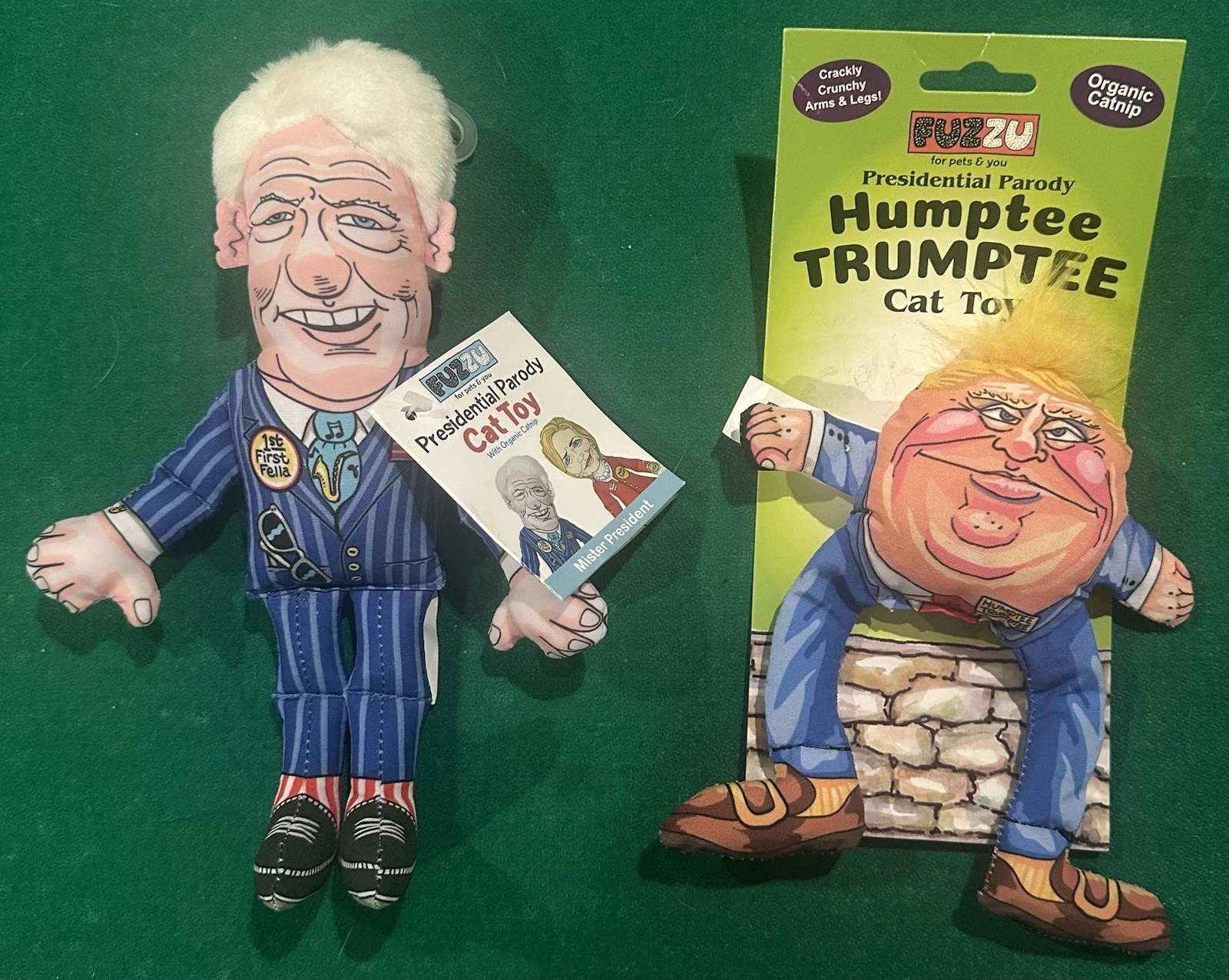 Fuzzu Cat Toys Bill Clinton Donald Trump Novelty Cat Toys Presidential Parody