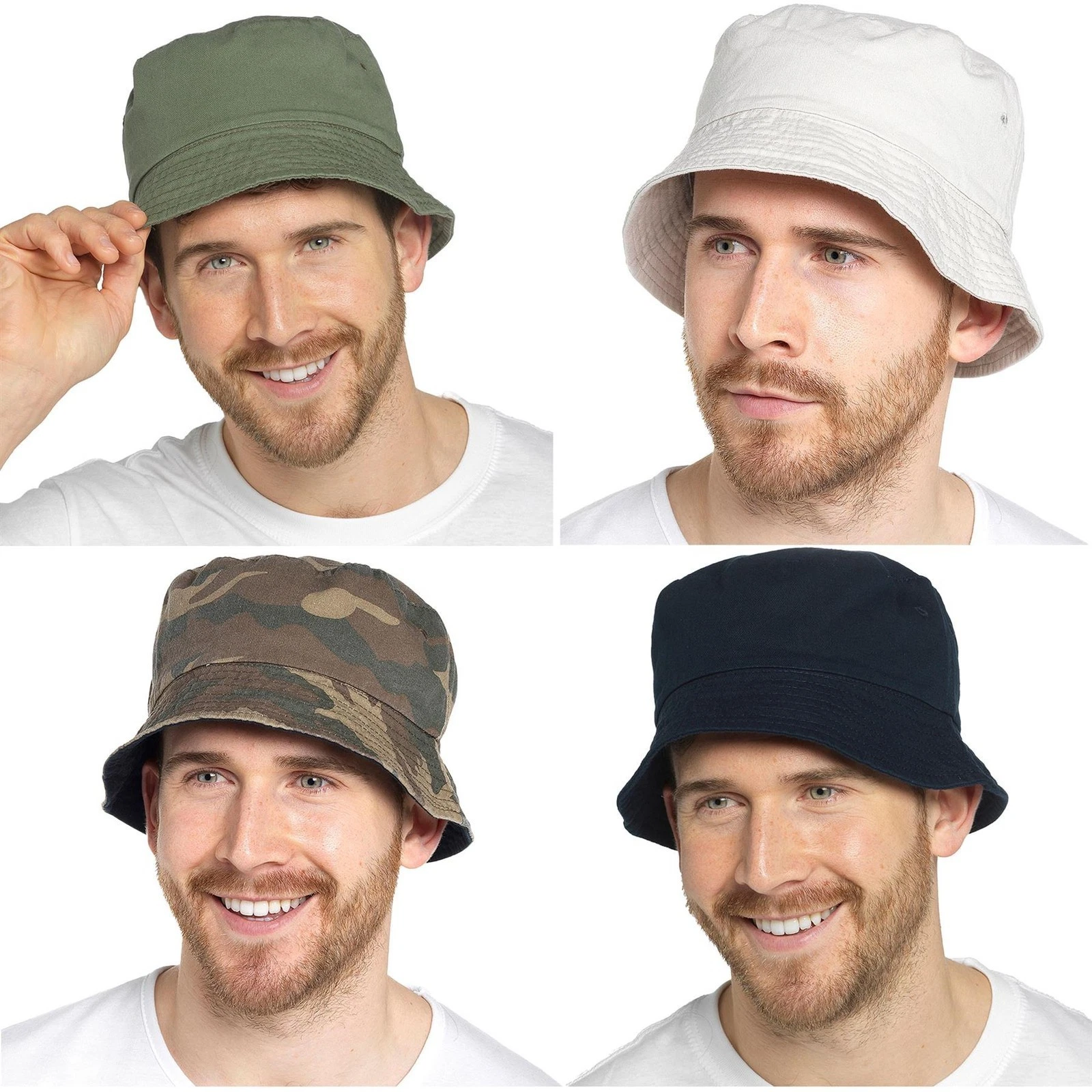 Mens Bucket Hat Summer Foldable Cotton Sun hat UV Protection Fisherman Hiking