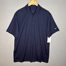 Nike Golf Dri-Fit Mens XL Short Sleeve Polo Navy Blue Shirt