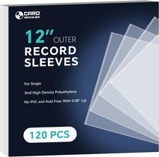 Vinyl Record Sleeves Outer, 12.75"x12.75", 3 Mil Crystal Clear, 120 Pack Recor