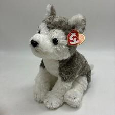 Vintage Ty Classic SLUSH Plush Husky 2001 Tysilk Buddy Stuffed Animal Dog Tag