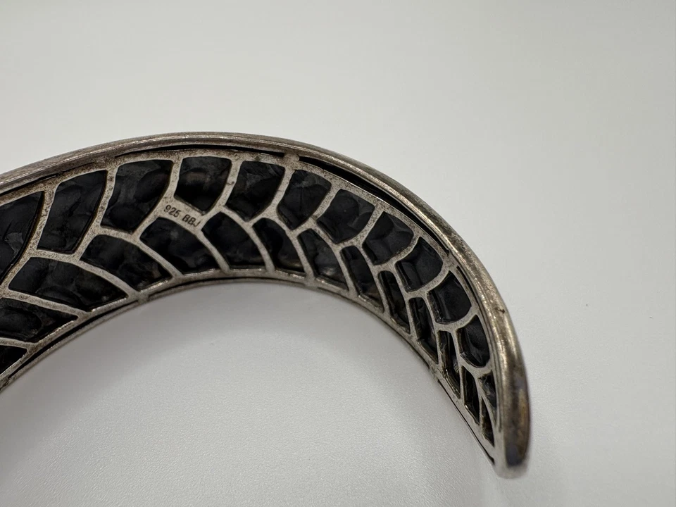 6 «x 25 мм BBJ тяжелый твердого стерлингового серебра сплетенный браслет-манжета, Таиланд - Изображение 2 из 4