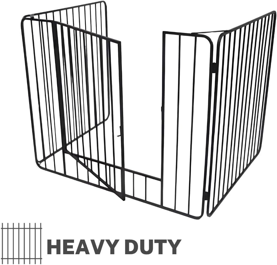 Heavy Duty Fire Guard Screen with Door for Fireplace Log Burner Home Safety