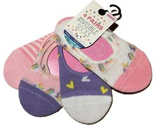 Ladies Girls 4 Pack Secret Invisible Hidden Trainer Socks Size 4 - 5 1/2 Unicorn