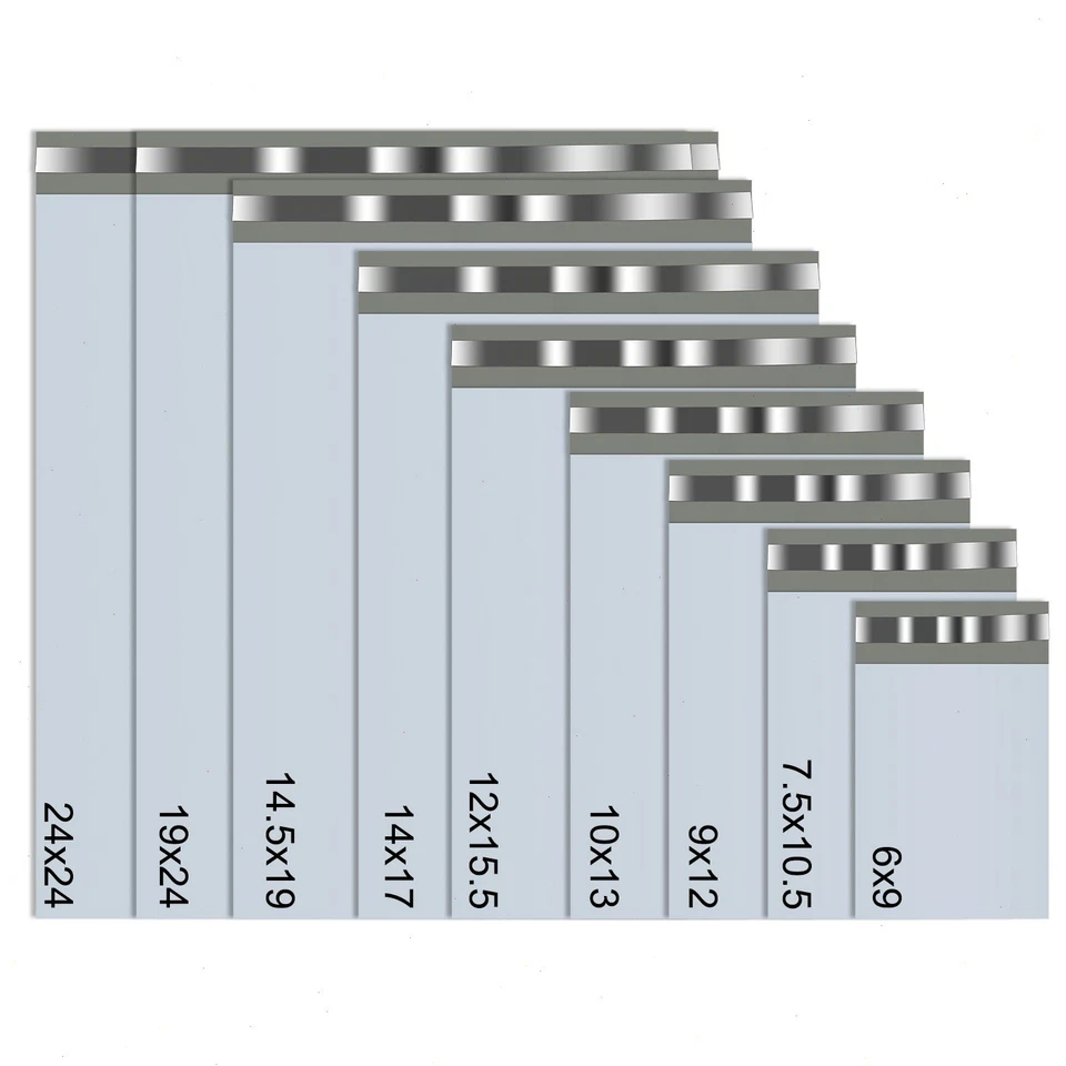 Bolsas de envío de correo de polietileno - 6x9 7,5x10,5 9x12 10x13 12x15,5 14x17 19x24 24x24 Foto 2 de 4