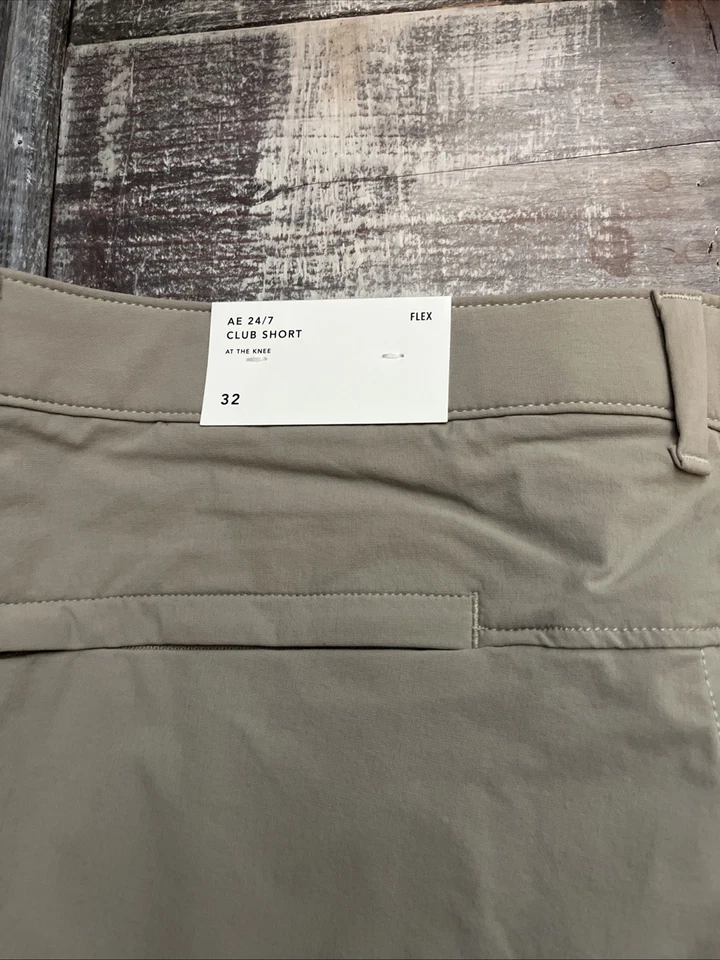NUEVO American Eagle AE Club Shorts 24/7 Flex Hombres 32 Beige por encima de la rodilla Nylon Foto 2 de 4