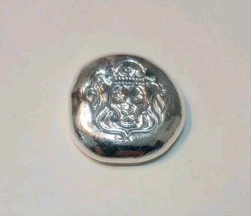 1/2 oz .999 Silver Round - Hand Poured Solid Silver Button #A574