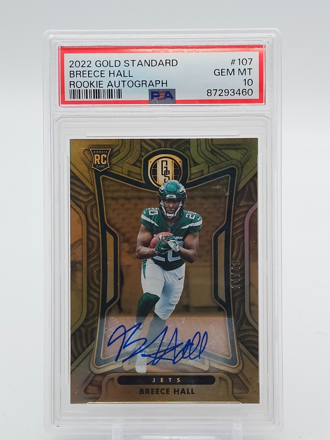 Breece Hall Panini Gold Standard #107 Rookie Autograph