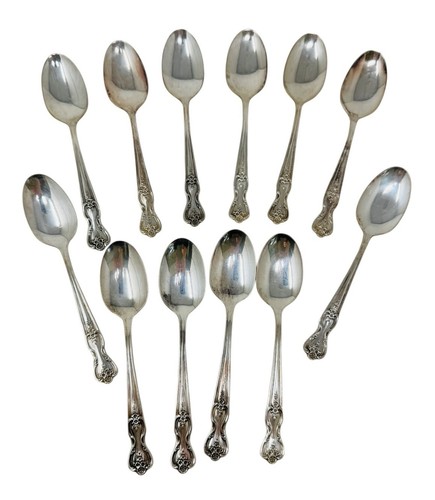 12 TEASPOONS – WM. ROGERS MFG.CO. “VALLEY ROSE” EXTRA PLATE, 1956