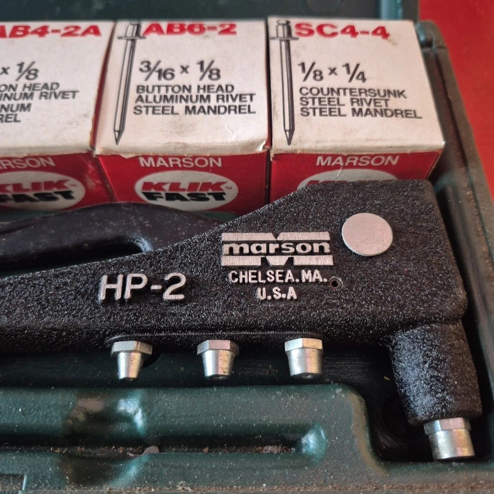 Marson Klik Fast No. Комплект из 200 заклепок и заклепок HP-2 с защелкивающимся чехлом Vint - Изображение 3 из 4