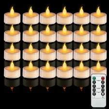 24PCS Flameless Tea Lights Candles with Remote Timer, LED Battery Operated Ca...