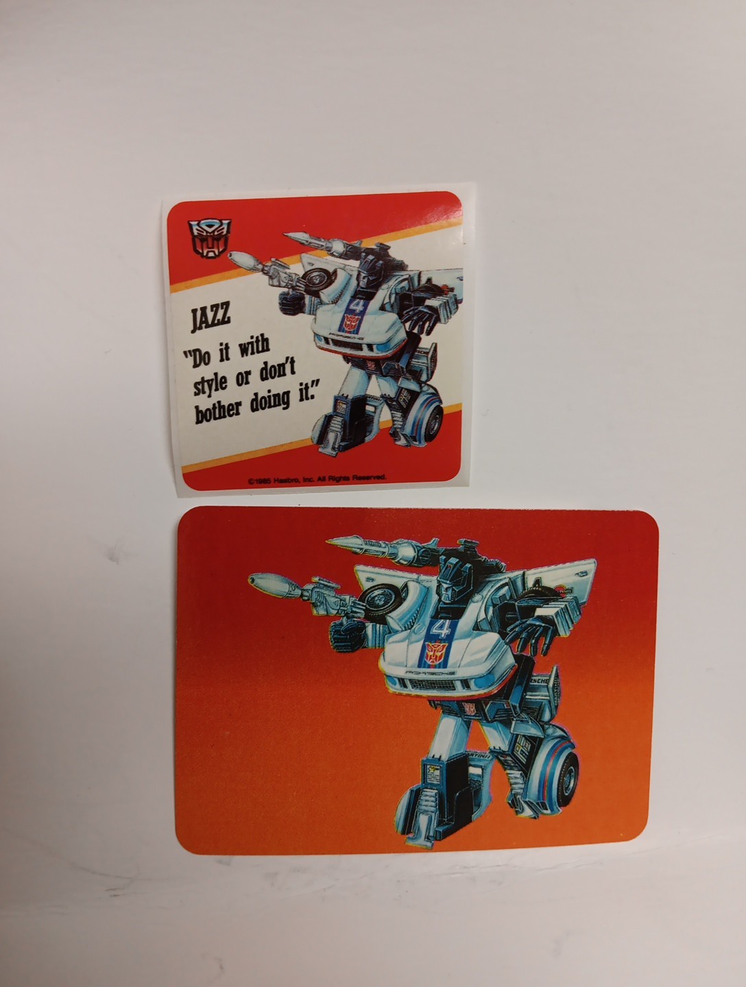 1985 Hasbro Transformers Card Jazz #2 Autobots Series 1 W/ Sticker NM Fast Shipp