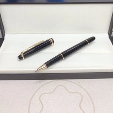Perfect Resin Series Bright Black - Gold Clip 0.7mm Rollerball Pen No Box