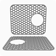 Silicone Sink Protector Rear Drain Kitchen Sink Mat Grid Accessory Non-slip