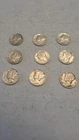 (9) Mercury Silver DIMES, VG TO AU CONDITION. FREE SHIPPING... RARE 1 coin