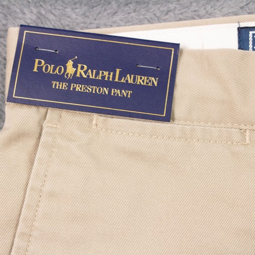 VTG Polo Ralph Lauren Pants Mens 38x29 Preston Beige Chino 100% Cotton NWT - Picture 7 of 17