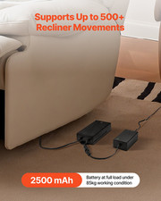 Battery Pack for Reclining Furniture with Adapter, Couch Lift Chair