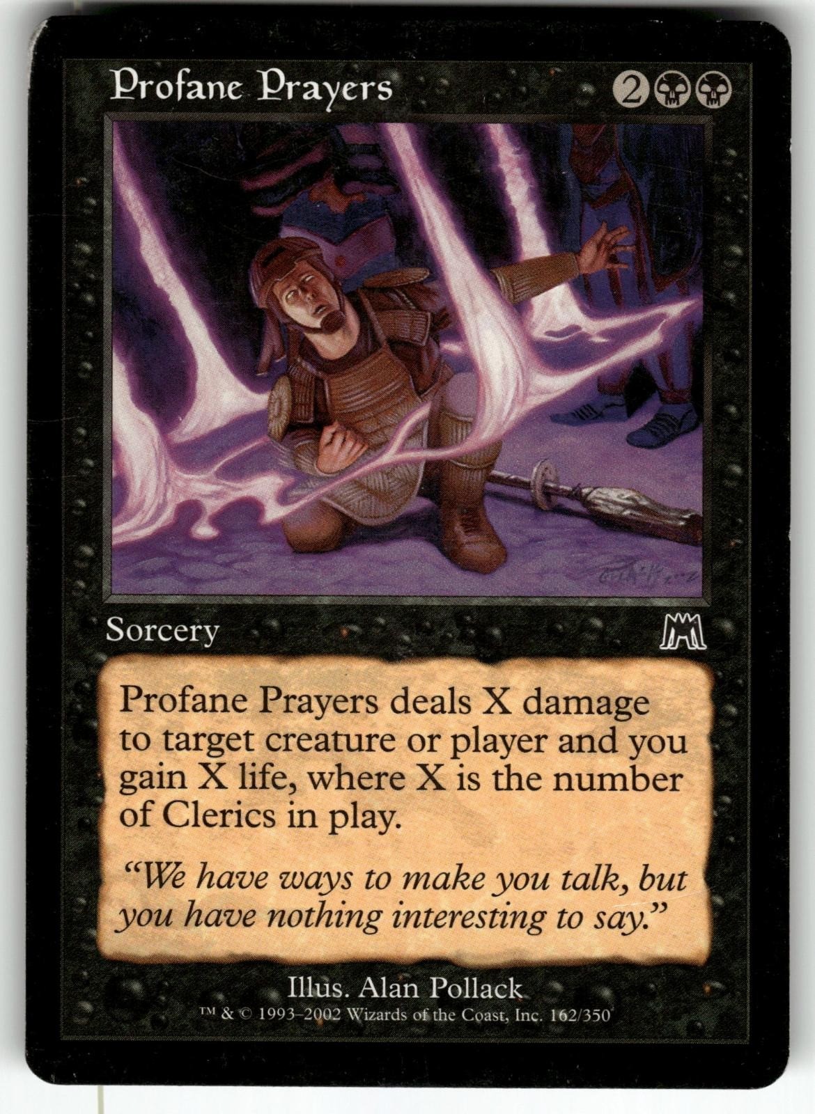 Profane Prayers 162 Common Onslaught Magic: The Gathering Near Mint