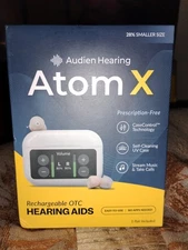 Audien Hearing  ATOM X -Rechargeable OTC Hearing Aids - Newest Model- New!!!