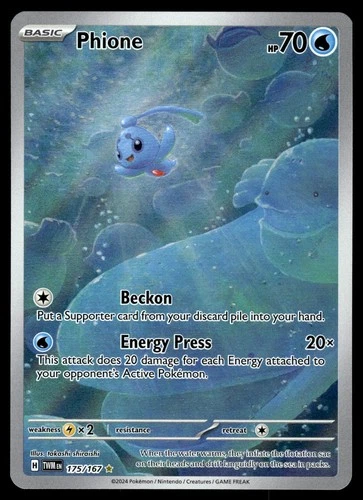 Phione 175/167 Illustration Rare Twilight Masquerade Pokemon Near Mint