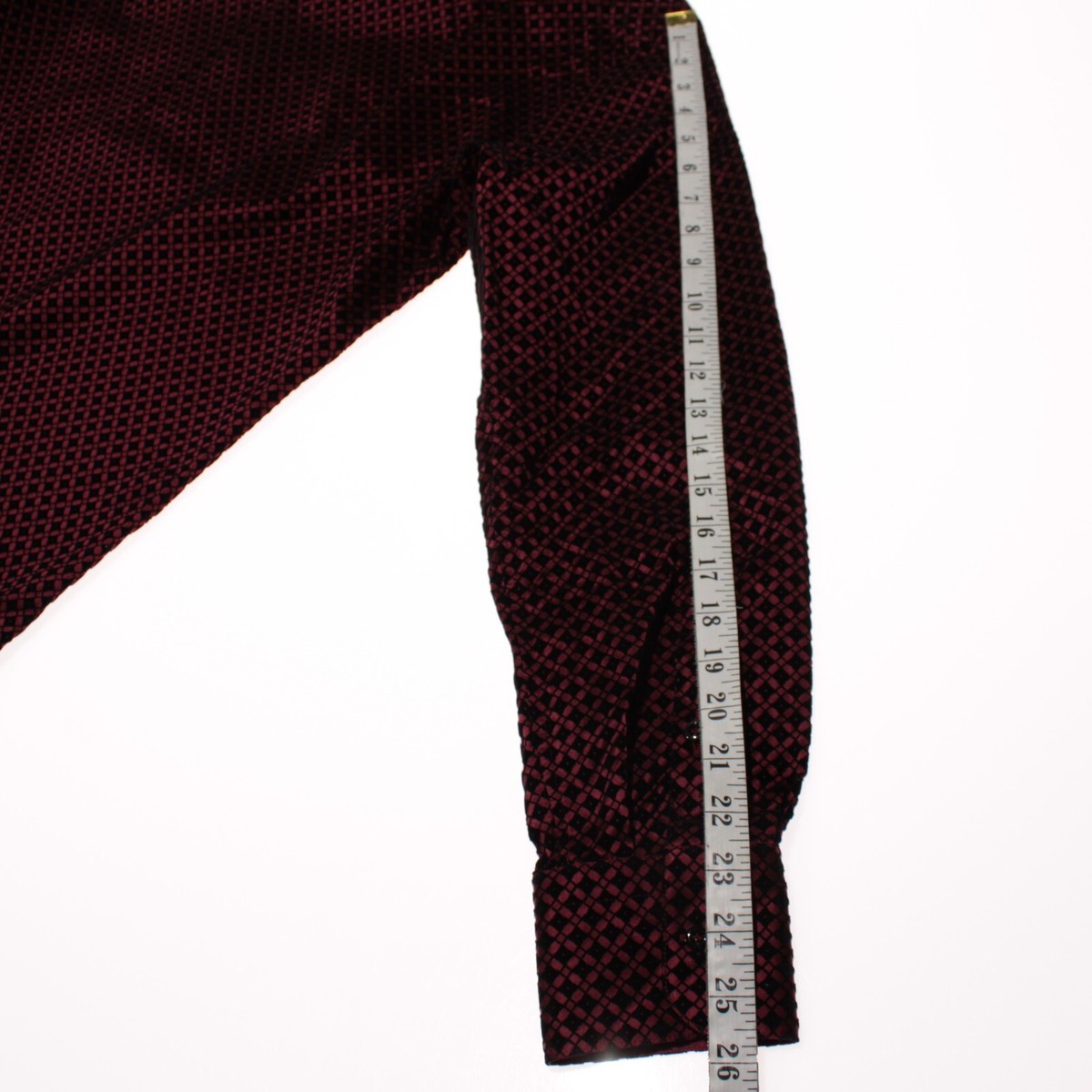 Chemise Décontractée Fabio Caviglia Taille M Rouge/noir - Velours Soie Mélangée, Boutonnée, Neuf Sans étiquette