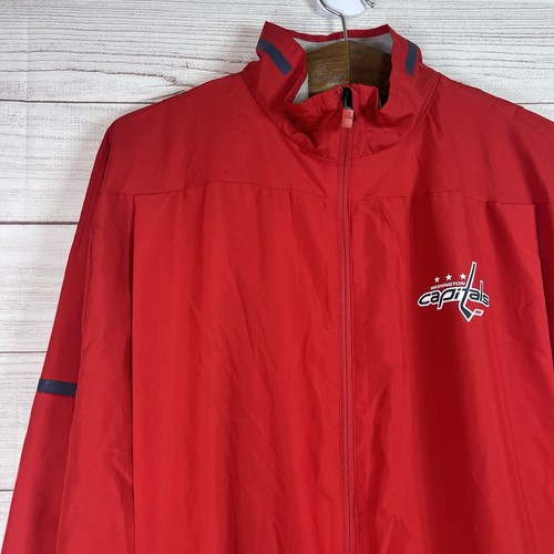 Adidas NHL Washington Capitals Hockey Full Zip Windbreaker Jacket Red Size XL - Picture 3 of 13