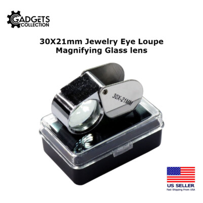 30X 21mm Jewelers Jewelry Eye Loupe Optical Vision Reading Magnifying Glass Lens