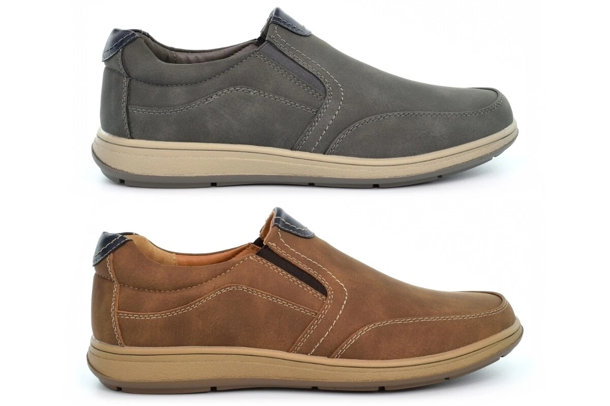 Mens Slip On Shoes Mens Casual Shoes Mens Shoes Mens Comfort Shoes Tan Grey