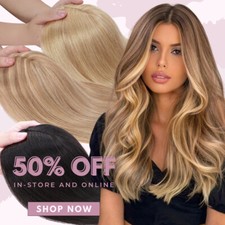 CLEARANCE Clip In 100 Remy Human Hair Topper Toupee Hairpiece Big Cover 5 clips