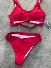 red 2 piece swimsuit