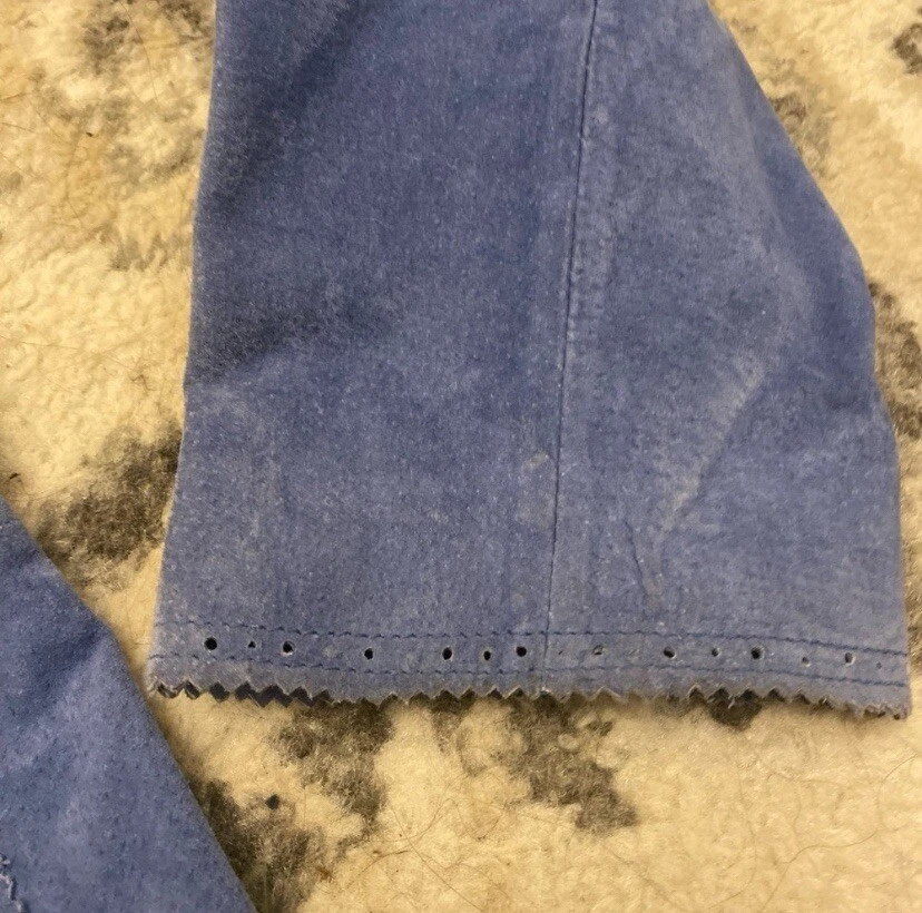 Chaqueta de cuero azul claro vintage abotonada talla M Foto 3 de 4