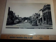BLOW UP PHOTO Copy Of 1940's MAIN STREET SPRING VALLEY WISCONSIN Wi. Many Signs