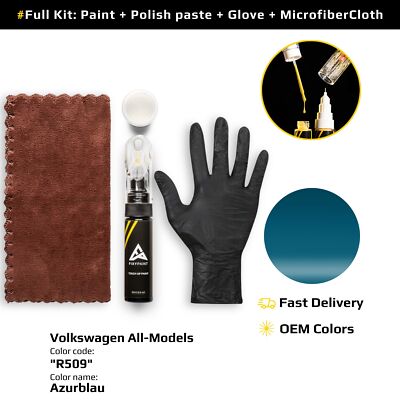 Touch up Paint for Volkswagen All Models Code: R509 Azurblau