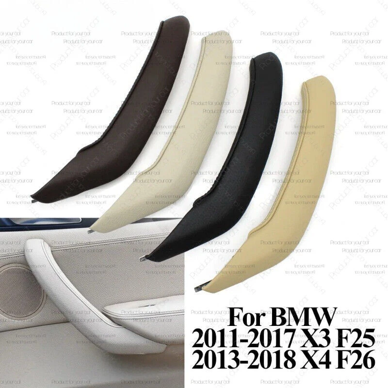 Cubierta exterior de cuero con manija de tirador de puerta interior para BMW X3 X4 F25 F26 2010-2016 Foto 2 de 4