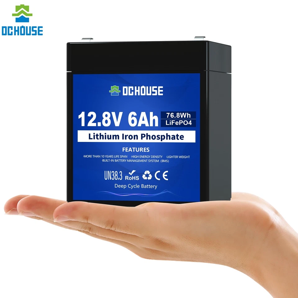 Batteria LiFePO4 12V/24V/48V 6Ah 30Ah 50Ah 100Ah 200Ah Batteria al litio BMS RV - Immagine 2 di 4