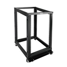 Tecmojo 18U Open Frame Server Rack,4-Post Adjustable Depth Network Rollong Rack