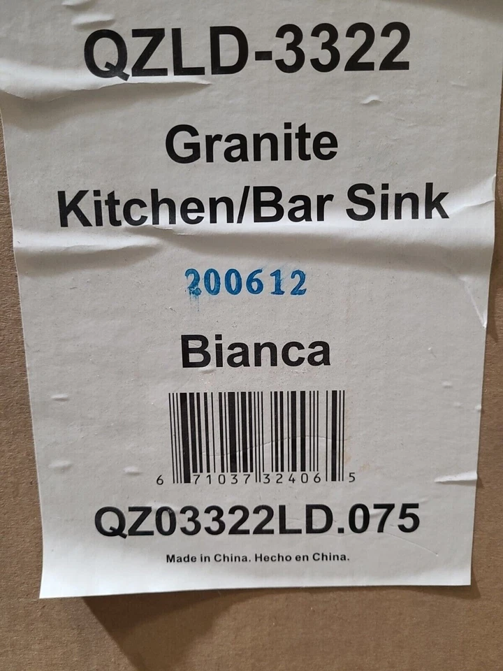 Swanstone QZ03322LD.075-2B 1-Hole Granite Kitchen Sink, 22" x 33" Color -BIANCA - Image 3 of 4