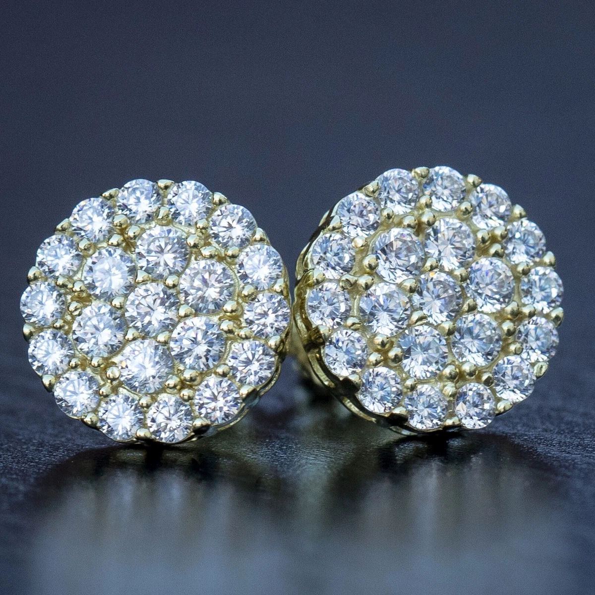 Men's 14K Gold Filled Round Diamond Stud Earrings