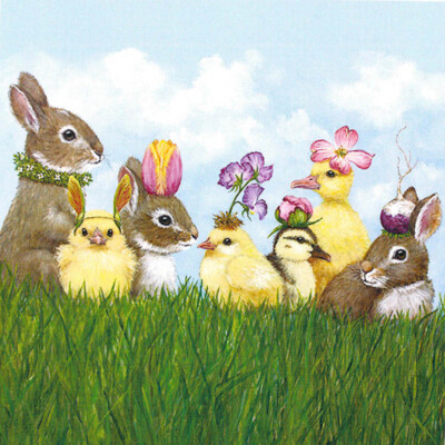 ppd 20 Servietten '''Spring Party'' 33 x 33 cm by Vicki Sawyer, Frühling Ostern