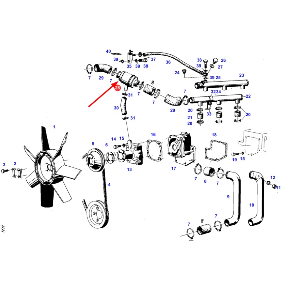 Thermostat für Fendt Farmer 5S 102 103 104 105 106 108 303 304 Heizungsanschluss - Bild 3 von 3