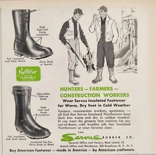 1960 Print Ad Servus Rubber Northerner Insulated Boots New York,NY