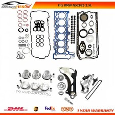 Engine Cylinder Head Gasket Piston Rings Set Timing Chain Fits BMW N52B25 2.5L